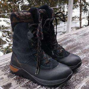 Muck suede and rubber lace-up boots